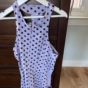 Lululemon Size 4 Purple Polk-a-dot Tank 1/4 Zip Bike Cycling Jersey